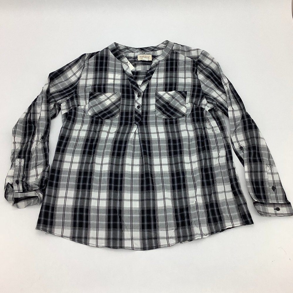 Weatherproof | Women's Plaid Tunic | Black & White | XLarge